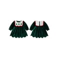 thumbnail image 2 of Loicainy Toddler Baby Girl Christmas Dress 12 18 24 Months 2T 3T 4T Embroidery Crew Neck Long Sleeve Dresses, 2 of 9