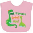 thumbnail image 3 of Inktastic My Grammie Loves Me Grandson Dinosaur Boys Baby Bib, 3 of 4