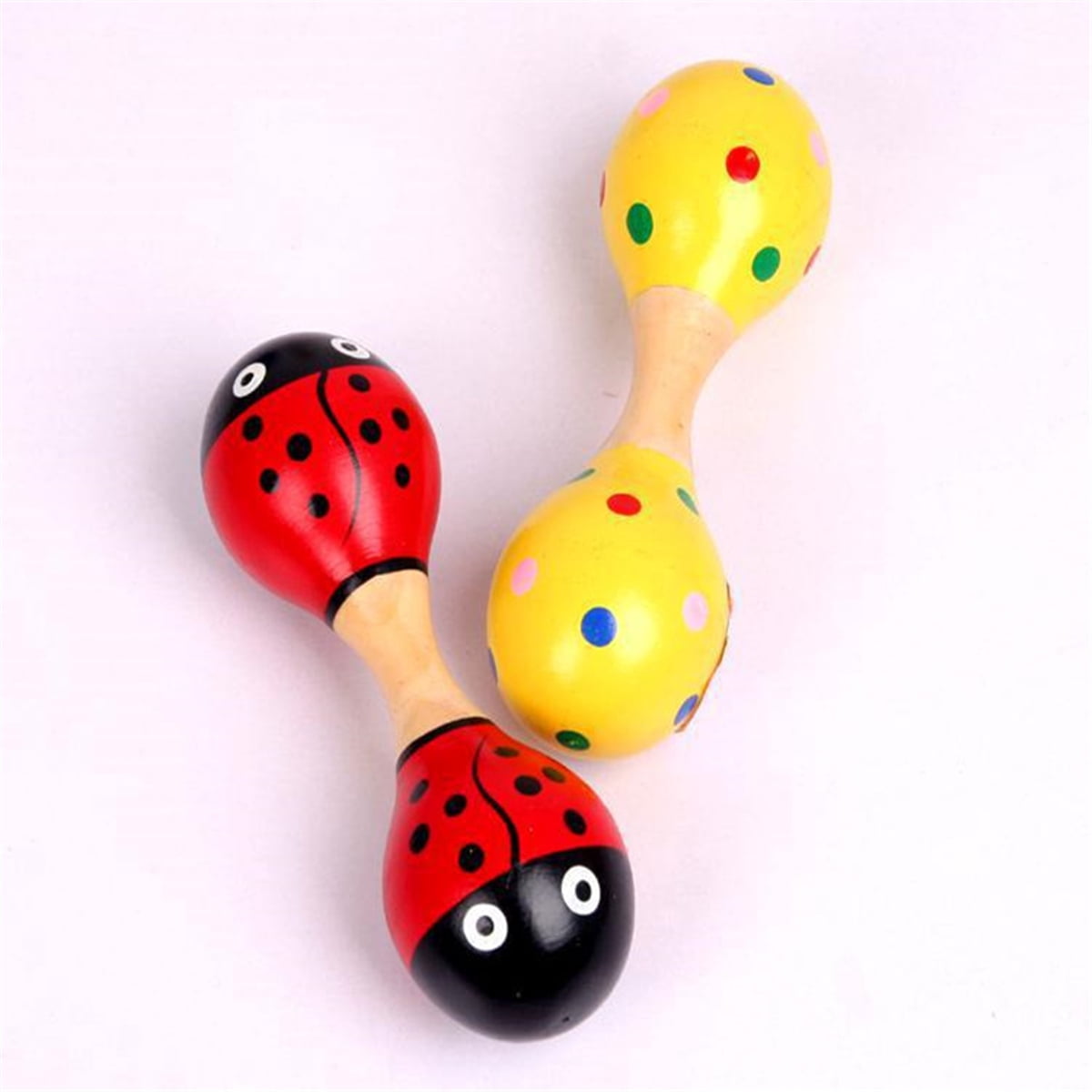 Double Head Colorful Wooden Maracas Baby Child Musical Instrument Rattle Shaker For Party Toy Walmart Com Walmart Com