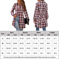thumbnail image 2 of Camisa Abrigos a cuadros con botones para mujer, camisas casuales de manga larga, cómodas camisas de primavera y otoño, Tops Ygjytge Rojo T L para Mujer, 2 of 7