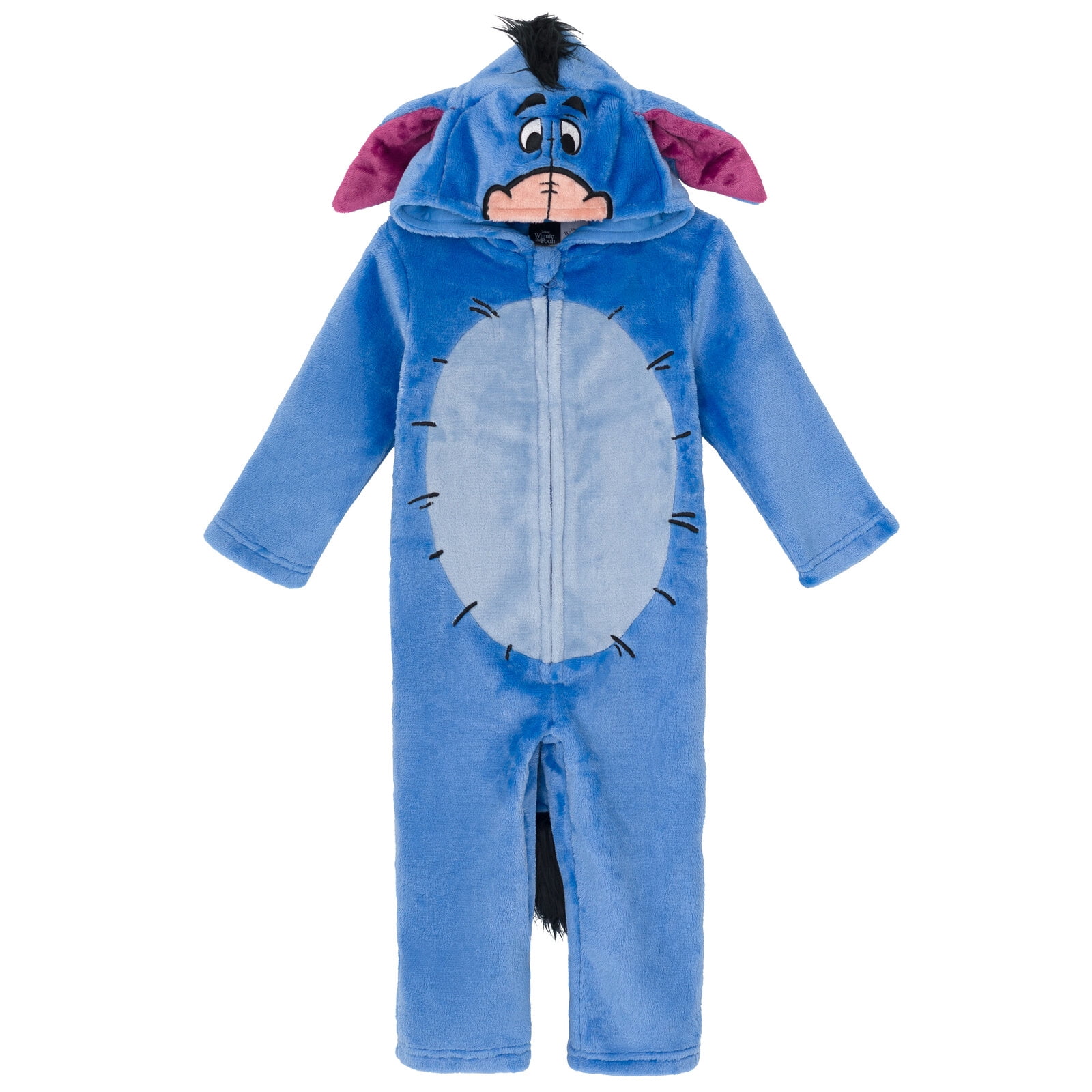 Disney Winnie the Pooh Toddler Boy or Girl Cosplay Fleece Hooded Coverall Eeyore Blue Grey