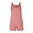 thumbnail image 3 of Ruyang Short Linen Overall for Teen Girls Adjusted Strap Sleeveless Wide Leg Short Jumpsuit Summer Romper Kids Casual Overall, 3 of 5