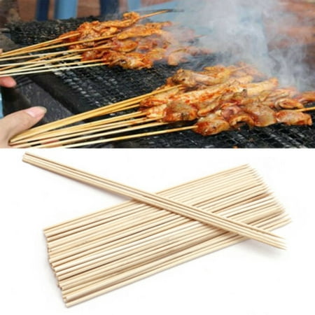 

Yin 50/100Pcs Disposable Barbecue BBQ Bamboo Skewers Meat Food Meatballs Wood Sticks