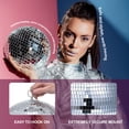 thumbnail image 3 of Disco Ball CHENGU, colgante grande, plateado, 20 cm, 15 cm, 10 cm, paquete de 4, 3 of 6
