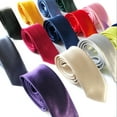 thumbnail image 1 of Men's tie narrow version plain student bright satin Group black tie, 1 of 4