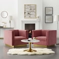 thumbnail image 4 of Modway Sanguine Channel Tufted Velvet Armchair Set of 2 - Dusty Rose, 4 of 4