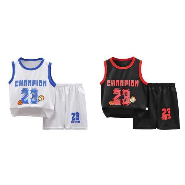 (2-Pack) Rinsvye Youth Basketball Shorts Set Sport Team Top Mesh Athletic Gym Wear Reversible Tank Performance Shirt Training Kits Sports Dress