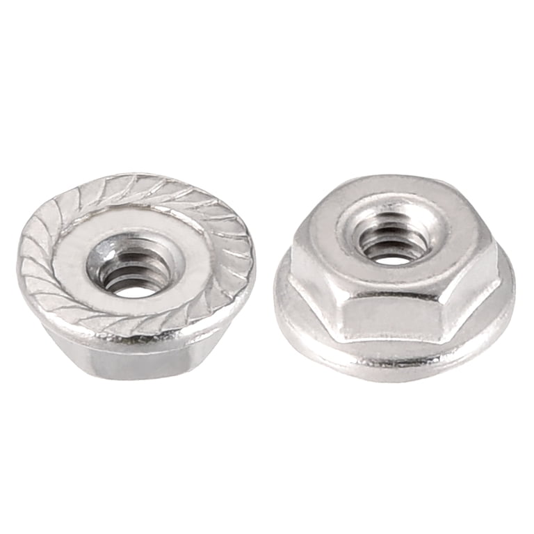 Dadi Esagonali A Flangia In Acciaio Inox Con Zigrinatura - 6-32 - Confezione Da 25 Pezzi - Fastenere