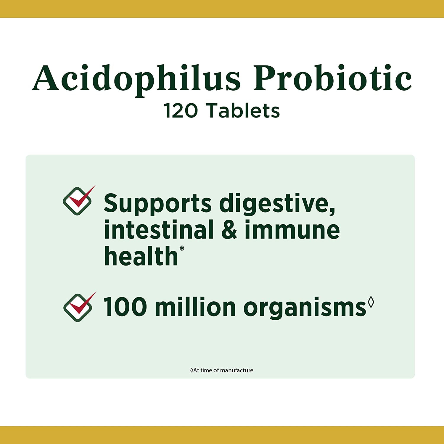 5 Pack - Nature's Bounty Probiotic Acidophilus Tablets, 120 Each