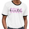 thumbnail image 2 of Birth Doula Ringer Tee Shirt Unisex Medium White/Black, 2 of 5