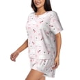 thumbnail image 3 of Womens Pajama Sets With Pocket, Rustic Cartoon Cute Alpaca Flower Lounge Sets Short Sleeve Sleepwear PJ Sets for Women, 3 of 6