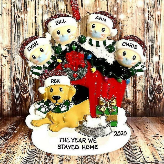 Adornos colgantes para árbol de Navidad, adorno para familia con mascotas, colgantes de Navidad, decoración artesanal