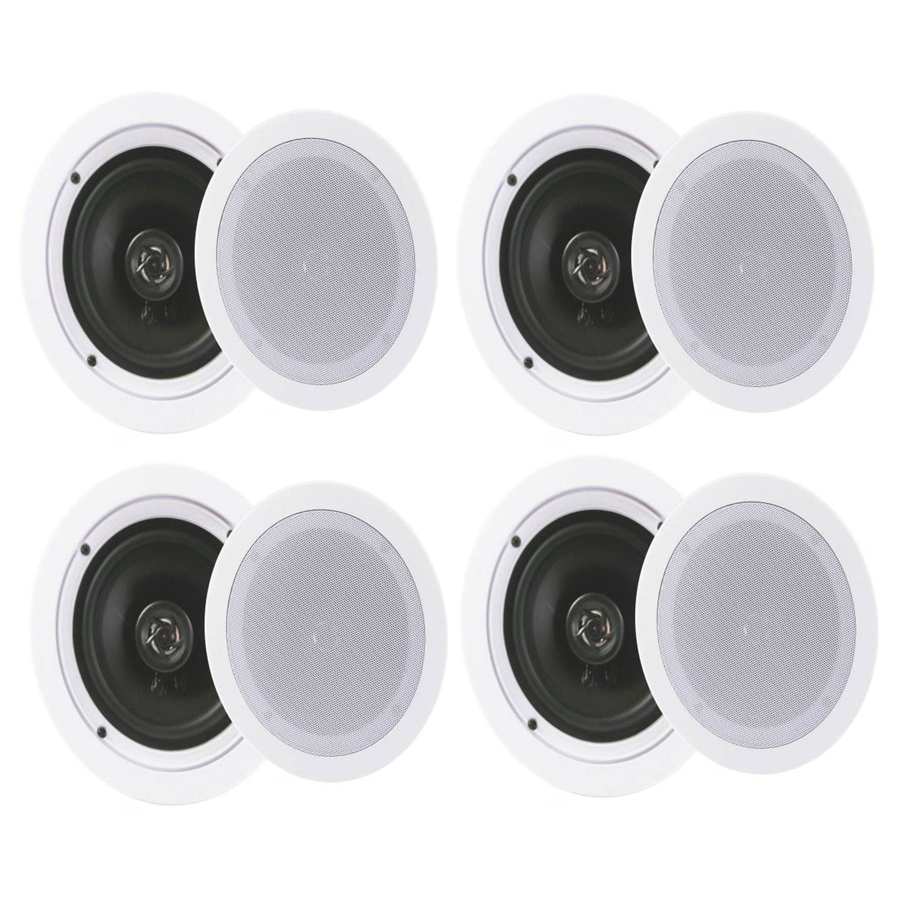 Pyle Audio 5.25 Inch 2 Way 150W Ceiling Wall Stereo Bluetooth Speakers, PDIC1651RD (2 Pairs) - image 1 of 6