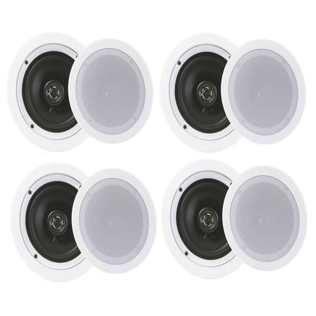 Pyle Audio 5.25 Inch 2 Way 150W Ceiling Wall Stereo Bluetooth Speakers, PDIC1651RD (2 Pairs)