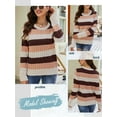 thumbnail image 6 of Xuanfei Women Rainbow Contrast Color Round Neck Long Sleeve Knitweat Sweater, 6 of 6
