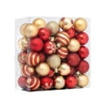 thumbnail image 7 of Shoreew 50 Pcs Mini Red Christmas Balls Ornaments Set Shatterproof Lightweight Glitter Hanging Balls Xmas Pendant Decoration, 7 of 7