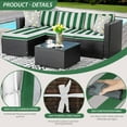 thumbnail image 5 of Dttra Patio Cushion Covers Replacement, Waterproof Outdoor Cushions Slipcovers with Ties, Washable Wicker Rattan Sectional Sofa Couch Cover Set with Zipper, 5 of 8