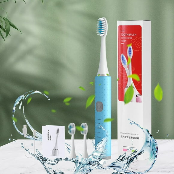 Electrodomésticos Cepillo de dientes - Bajo ruido - Portátil - Temporizador inteligente Cepillo de dientes IPX7 Cepillo de dientes de agua Vibración Cepillos de dientes eléctricos