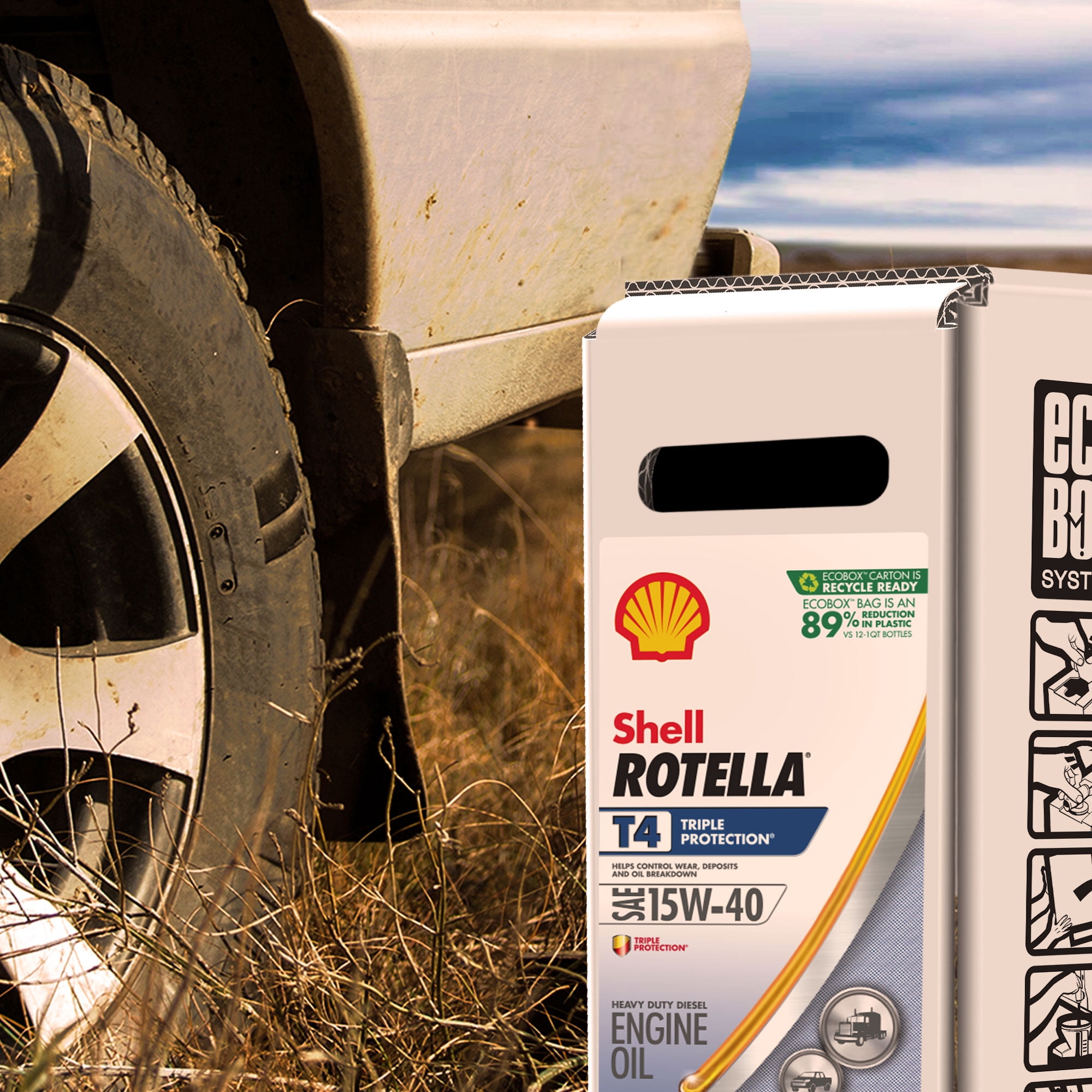 Shell Rotella T4 Triple Protection 15W-40 Diesel Motor Oil, 3 Gallon - 3