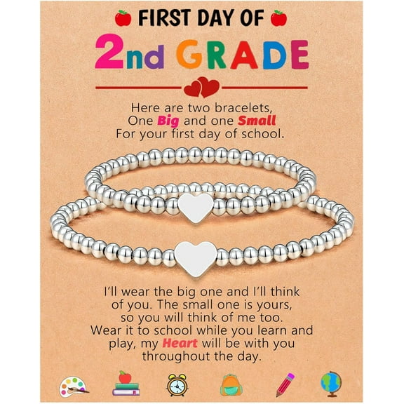 First Day of Daycare/Preschool/Kindergarten/1st Grade/2nd Grade Gift, Back to School Bracelet Mommy and Me