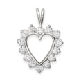 thumbnail image 1 of 925 Sterling Silver Cubic Zirconia Heart Shaped Pendant, 1 of 2
