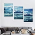 thumbnail image 4 of Nawypu Canvas Wall Art Prints Picture Hubbard Glacier in Alaska Stretched &amp; Framed Wall Painting Artwork Poster Wall Decor for Living Room Ready to Hang 12''x16''X3 Panels, 4 of 4
