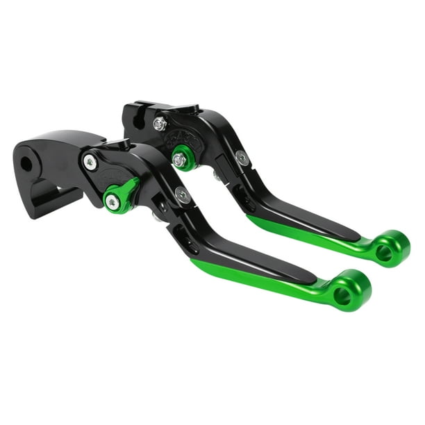 Palancas de freno y embrague cortas y largas únicas para Yamaha YZF R1 15-22, palanca de freno ajustable en 6 posiciones, aleación de aluminio, mango negro con extremo verde