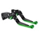 thumbnail image 1 of Palancas de freno y embrague cortas y largas únicas para Yamaha YZF R1 15-22, palanca de freno ajustable en 6 posiciones, aleación de aluminio, mango negro con extremo verde, 1 of 1