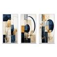 thumbnail image 2 of Designart "Navy Blue Organic Minimal Geometry II" Modern Geometric Framed Wall Art Set Of 3 - Yellow Abstract Frame Gallery Wall Set For Home Decor, 2 of 7