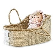 Bebe Bask Premium Baby Doll Bassinet. Handcrafted Baby Doll Moses Basket, Perfect Baby Doll Basket or Baby Doll Basket Carrier. Dreamy Doll Carrier. Baby Doll Carrier with Luxe Mattress