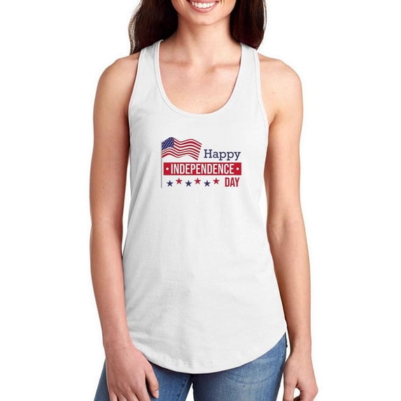 Independence Day Happy. Racerback Tank Women -Image by Shutterstock, Female Small