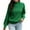 Green, variant on IROINNID Womens Sweater Round Neckline Pullover Sweater Solid Color Leisure Short Length Long Sleeve Half Sweater Autumn Winter Knit Sweater