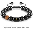 thumbnail image 4 of Jumpingount 26 pulseras con letras ajustables de 10mm, cuentas de piedra de ojo de tigre de ónix negro Natural, de cuerda trenzada, regalo Ropa, zapatos y accesorios Miscelánea No.9 Jumpingount AP006886-09, 4 of 6
