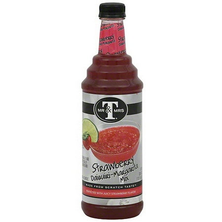 Mr & Mrs T Strawberry Daiquiri Margarita Mix, 33.8 oz (Pack of