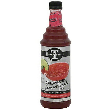 Daiquiri Vinyl - Mr & Mrs T Strawberry Daiquiri Margarita Mix, 33.8 oz (Pack of 6)
