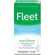 Fleet Liquid Glycerin Suppositories for Adult Constipation, 4 Count | Pack of 4