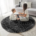 thumbnail image 3 of Halloween Spider Webs Round Blanket,Comfortable Soft Flannel Throw Blanket,All Season,Warm Lightweight Blankets for Sofa Bed Couch Living Room Chair 47"x47", 3 of 5