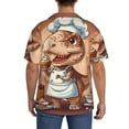 thumbnail image 3 of Honeii Dinosaur Baking Delight for Men's Short-Sleeved Button-Up Collared Shirt Featuring A Pocket, Perfect for Beach Vacations, And Travel Adventures.-3X-Large, 3 of 5