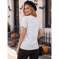 thumbnail image 6 of KimSoong Women Thanksgiving Shirt Plaid Pumpkins Graphic Crew Neck Short Sleeve T-Shirts Tops, 6 of 12