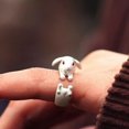 thumbnail image 3 of HOOUN 925 Silver Plated Women Cute Rabbit Ring Open Size Silver Punk BOHO Love Gift, 3 of 3