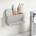 thumbnail image 3 of Caja organizadora de medios, 2 unidades de caja de almacenamiento autoadhesiva para control remoto, soportes universales para control remoto de montaje en pared, para el hogar y la oficina (gris), 3 of 5