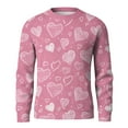 thumbnail image 5 of Fgvctg Romantic Valentine's Day Sweater for Men Crewneck Ribbed Knit Sweater Love Heart Print Fashion Slim Fit Long Sleeve Pullover Sweaters Spring Oversized Blouse Watermelon Red XL, 5 of 5