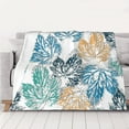 thumbnail image 5 of YFYANG Lightweight Warm Thickened Flannel Blanket, Watercolor Vintage Leaf Texture Throw Blanket for Bed, Sofa, Travel, Camping, 60"x50", 5 of 7