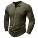 thumbnail image 2 of Blusas y camisas de manga larga con cuello redondo para hombre, blusas casuales de moda de color liso de manga larga, blusas transpirables para hombre, 2 of 6