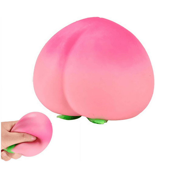 Peach Squeeze, Squeeze Peach, Soft Squeezy Fruit Squeezes, Squeezees Fidget for Adults, Cute Fruit Squeezes Stress Relief Gifts (Pink_Peach)