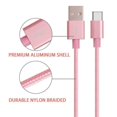 thumbnail image 3 of Cable de datos de carga rápida Un-Tech USB-C Baby Pink, 3 of 8