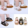 thumbnail image 2 of Infant Baby Girls Summer Sandals with Flower Soft Sole Newborn Toddler First Walker Crib Dress Shoes, 2 of 6