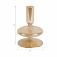 thumbnail image 4 of Decorative Glass Candle Holder for Taper Candles - Modern Candlestick Holder with Disc and Sphere Design for Table Decor - Pair with Gold Centerpieces for Tables and Living Room Display - 5", Gold, 4 of 10