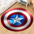 thumbnail image 1 of LaModaHome Rounded Rug Captain America Shield Round RugNon-Slip Rug Washable Mat Child Stain Resistant Living Room Kitchen Carpet 2.6X2.6ft(80X80cm), 1 of 5