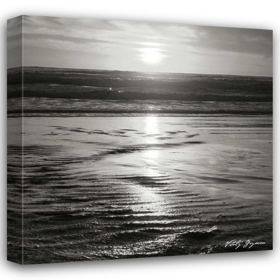 Geyman Vitaly 15x15 Gallery Wrapped Canvas Wall Art Titled - Golden Sunset Sq II BW